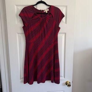 Michael Kors Red and Navy Patterned Women's Dress